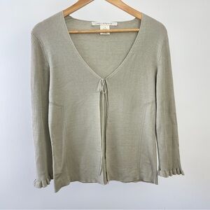 Max Studio Light Gray Silk Knit Top Cardigan Size S